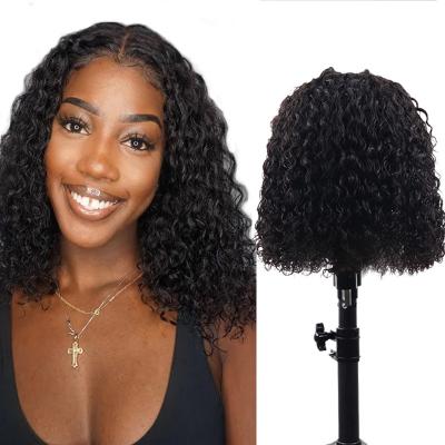 China Brazilian Curly Short Wave 13x4 Bob Lace Front Wig 150 Density Lace Front Human Hair Wigs Unprocessed for sale