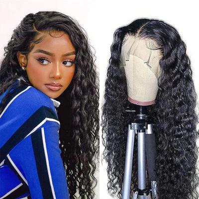 China Water Wave Factory Vendour 360 Water Wave 150 Wig 180 Density 12A Lace Swiss Grade Virgin Brazilian Hair Headband True For Black Women for sale