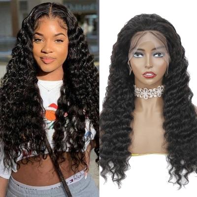 China High Quality Deep Wave 30 Frontal Wig 40 Inch Curly Hair Wigs For Black Women for sale