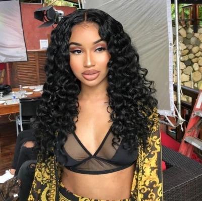 China Deep Loose 150 Density Transparent Swiss Lace Hair Wigs 13x4 Full Lace Wig Brazilian Deep Loose Frontal Hair Wigs for sale