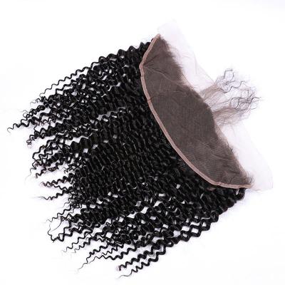 China 13x4 Remy Hair Transparent Curly Lace Frontal Brazilian Virgin Hair Wholesale Curly Frontal for sale