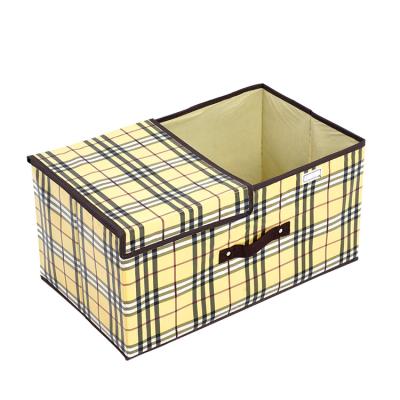 China Durable Double Case Clothing Nonwoven Fabric Peritoneum Printing Blanket Wardrobe Storage Box for sale