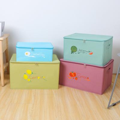 China Cartoon Foldable Cube Cabinet Organizer Foldable Drawers Shelf Storage Box Toy Basket Container with Lid and Zipper Handles for sale