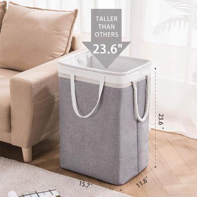 China Minimalist 65L Waterproof Folding Laundry Hamper Dirty Cloth Garment Storage Bag for sale