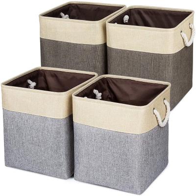 China Home Office Bucket Basket Hand Organizer Laundry Basket Minimalist Dirty Cotton Closet Kindergarten Storage Box for sale