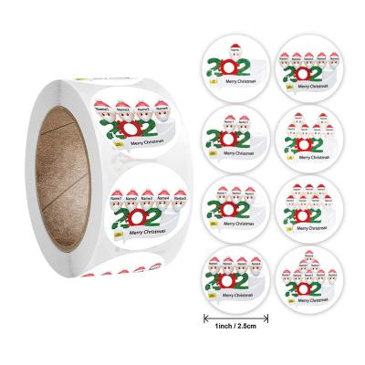 China Wholesale Custom Color Print Sticker Logo Round Sticker Merry Christmas Sticker Labels Roll for sale