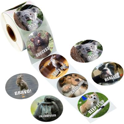 China Water Proof Factory Direct Sales Creative Self Adhesive Funny Cute Zoo Safety Animal Stickers for sale