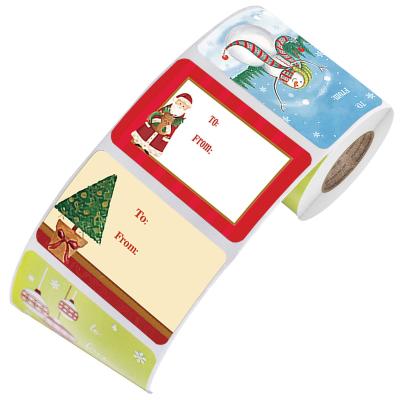 China Water Proof Sale Designer Design Christmas Decoration Eco Friendly Self Adhesive Sticker Label Roll for sale