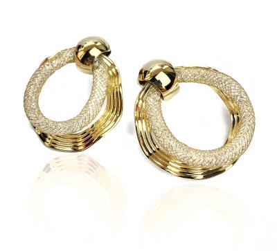 China High Quality Classic Romantic Female Hoop Earrings 18K Gold Plated Brass Hoop Jewelry Earring Small Chunky Hoops For Women for sale