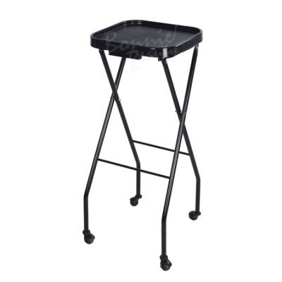 China Collapsible Salon Trolley Hair Salon Black Tray for sale