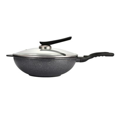 China 2022 New Products Cookware Viable Aluminum Wok Pan Nonstick 12.5 Inch Pan for sale