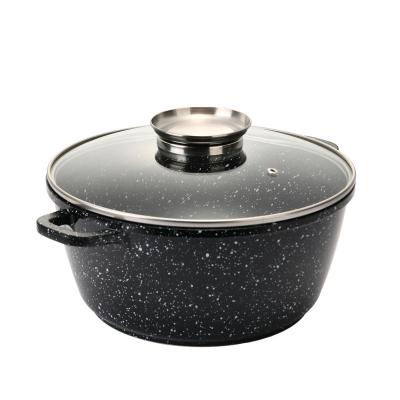 China Durable Ceramic Coating Die Casting Non-stick Cooking Pot Soup Pot With Lid, Induction Bottom for sale