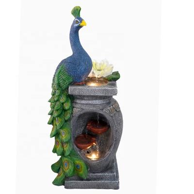 China 2022 Polistone Polyresin Peacock Vase Waterfall Waterfall Fountain for Home and Garden Patio Balcony Decking Indoor and Outdoor Decoration for sale