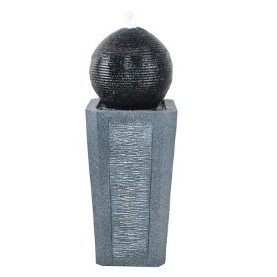 China Contemporary Polyresin Fiberglass 2022 Granite Water Bubbler Balls Fountain Geometric Feature for Garden Patio Indoor Outdoor Backyard for sale