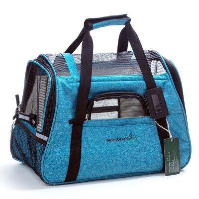 China Breathable Trapzoid 900D Soft Sided Pet Carrier Dog Pet Carrier Airline Approved for sale