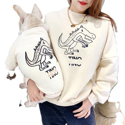 China Fall and Winter Viable Plus Biped Matching Dog Clothes Cotton Corgi Dog Cat Clothes and Velvet Dog Owner Clothes for sale