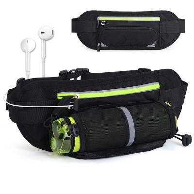 China Fashion Wholesale Waterproof Fitness Fanny Pack Elastic Running Belt Sports Waist Bag With Bottle Holder for sale