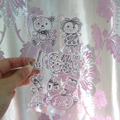 China Customized high quality clear stamp invitations for gift vouchers lovely bear clear stamps wholesale for sale