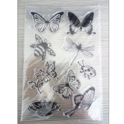 China Customized Butterfly and Dragonfly Clear Stamps Invitations for sale