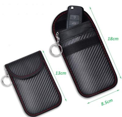 China Hot Selling Normcore/Minimalist Amazon RFID Blocking Car Key Case Faraday Key Fob Protector Key FOB Signal Blocking Pouch Bag With Key Chain for sale