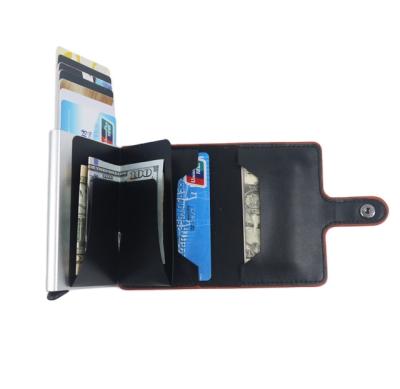 China Minimalist High Quality Normcore/RFID Blocking Aluminum Card Holder Noise Up Leather Wallet for sale