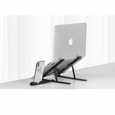 China For All Laptop Stand Multifunctional 2 in 1 Laptop Folding Plastic Stand with Phone Holder Adjustable Computer Stand for sale