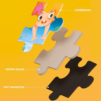 China Eco-friendly Puzzle Magnetic Jigsaw Puzzle Dressup Kids Cartoon Moving Person Educational Toys Set Book Montessori Magnet Scrable Magnetic Toys for sale