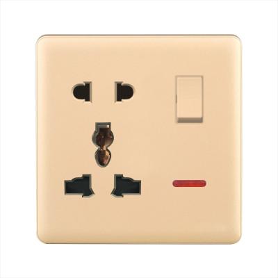 China PC FRAME 250V 13A SWITCH SOCKET WITH LED, 5PIN UNIVERSAL SOCKET, ANT-FIRE PC 1.5MM THICKNESS METAL for sale