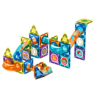 China Magnetic Toy Color Window Rail Ball Block Mosaic Building Toy Slideway Children's Toy Slideway Birthday Gift for sale