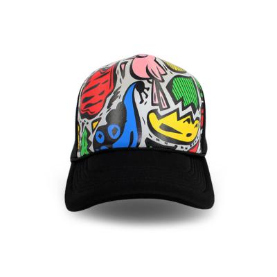 China COMMON Cartoon Design Heat Transfer Logo 5 Panel Mesh Hat CB020044 for sale