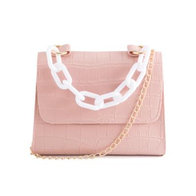 China Water Resistant Fashion Women Leather Handbags Rhombus Shoulder Bag Chain Messenger Bag Small Square Bag for sale