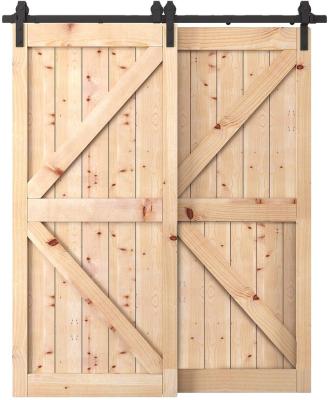 China Modern Solid Pine Wood Sliding Barn Doors Residential Interior Designs SZD Prettywood Decoration for sale