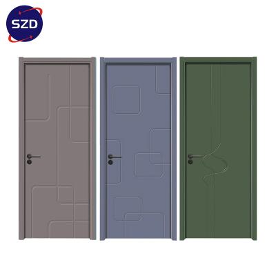 China Sound Insulation SZD Simple Design Door Interior Doors Wooden MDF Soundproof Barn Door for sale