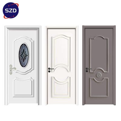 China Modern Design High Quality Interior Melamine High Security SZD Wooden Door For Apartment MDF Interior Laminated Door for sale