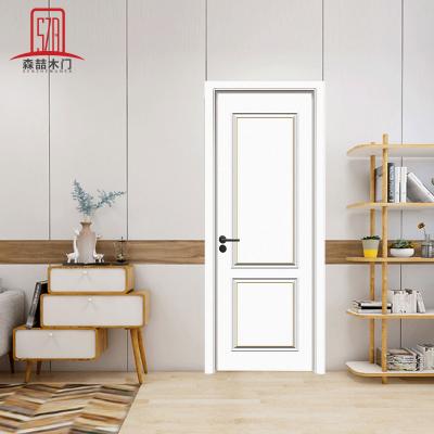 China MDF Door Shaker Decoration SZD Solid Wood Molded Slab Door Interior White Wood Oak Slat Door for sale