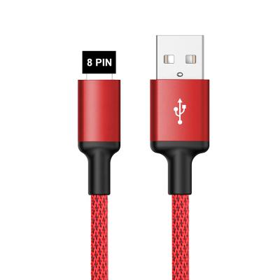 China MP3/MP4 player new design nylon braided type 3A c 8pin usb cable fast charging cable for computer and smart phone for sale