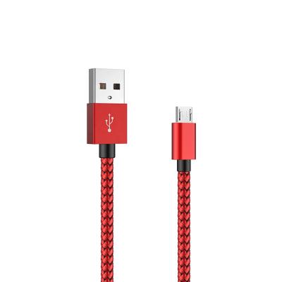 China New mirco Mobile Phone Nylon Braided Cable 2.4A Micro USB Data USB Cable High Speed ​​Charger Cable For Universal Mobile Phone for sale