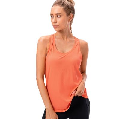 China Women Breathable Sleeveless Yoga Invest Quick Dry Loose Top Logo Wholesale Custom Gym Fitness Sportswear for sale