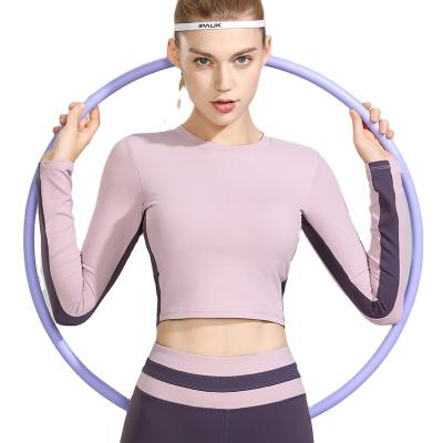 China Women's Yoga Seamless Top Winter Yoga Crop Wear Sports Long Sleeve Breathable Top Active Quick Dry Women Sportswear for sale