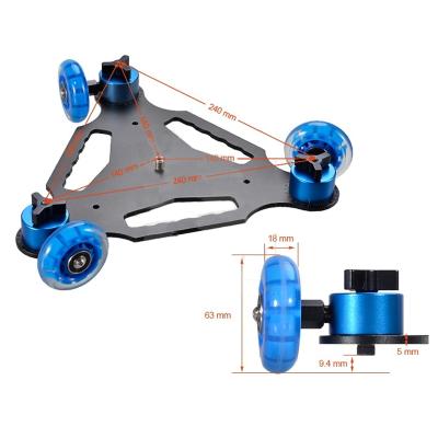 China Mini Triangle Mobile Rolling Skater 3-Wheel Dolly Car Flexible Stabilizer for Dslr Camera Accessories for sale