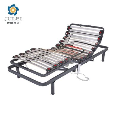 China Adjustable (height) Multifunctional Modern Iron Design Adjustable Electric Smart Double Bed Frame Queen For Home for sale