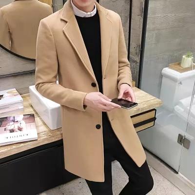 China Viable Custom Wool and Blends Fashion Warm Slim Medium Men's Business Casual Overcoat Long Coat Winter Men's Jacket for sale