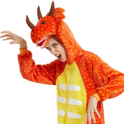 China Sale QUICK DRY thickened Parent-child one-piece flannel pajamas dinosaur kids bathrobe performance clothes for sale