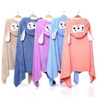 China 100% Hooded Toddler Toddler Bath Towel Microfiber Baby Bath Towel Viable Towel Children Microfiber Wash Large Thick for sale