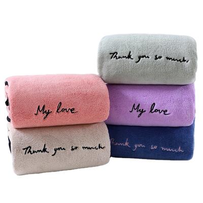 China Multi Colored QUICK DRY Microfiber Embroidery Bath Super Absorbent Quick Dry Towel For Household And Gym for sale