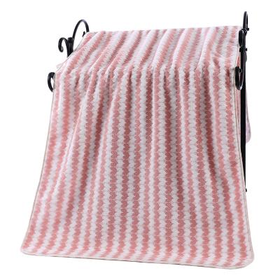 China Factory Price Viable High Quality Chain Knitted Velvet Towels Microfiber Bath Towels Coral Beach Towels for sale