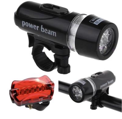 China Bicycle Light Set Super Bright 5 LED Headlight, 3 LED Taillight, Fast None for sale