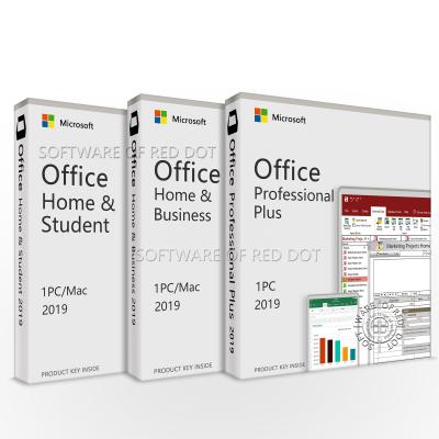 China Pro Office 2019 Plus License Key Card For Win&Mac Professional dvd package box Online Activation Home and Business Student HS HB Offcie 2019 Plus Professional for sale