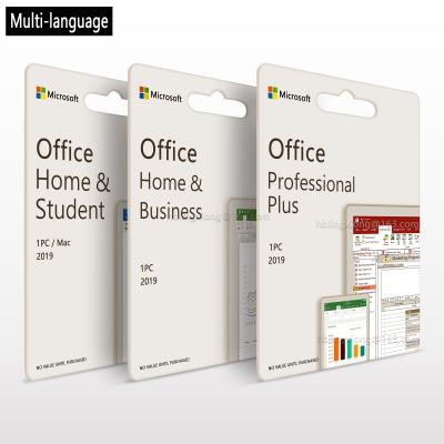 China Pro Office 2019 Plus Key Card For Win&Mac dvd package Retail Box Online Activation Professional Home And Business Student Offcie 2019 Plus Professional for sale