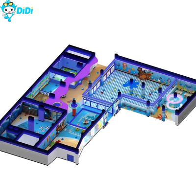 중국 유원지를 위한 해양 테마 어린이 실내 놀이터 장비 판매용